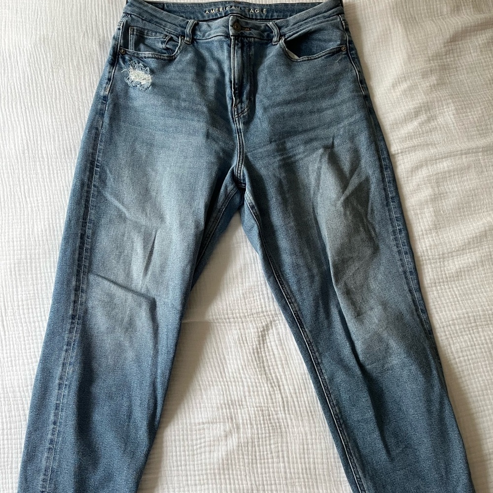 American Eagle Blue Straight Jeans (Size 14/short)